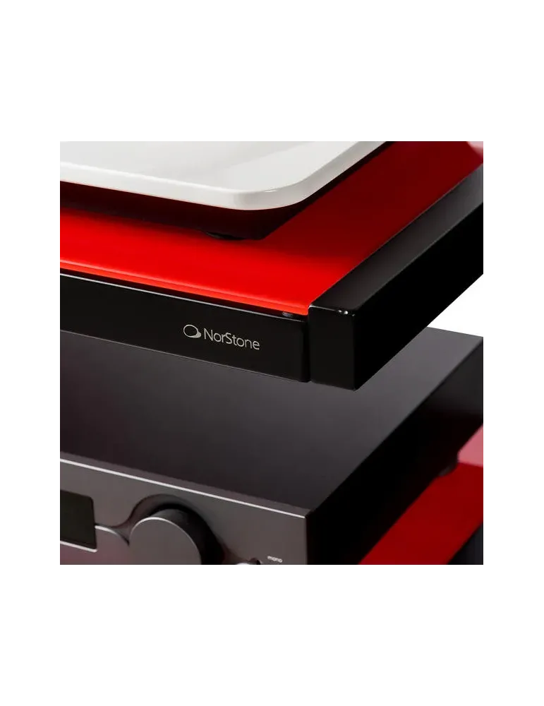 NORSTONE Norstone Esse HiFi — Szafka hi-fi na gramofon z 4 półkami i szkłem hartowanym