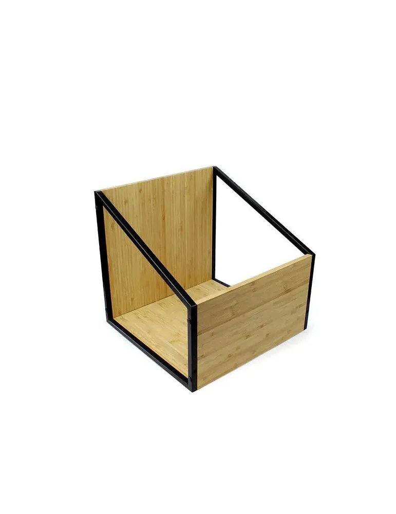 NORSTONE Norstone Vinyl LP Case — Stylowa półka na 90 płyt winylowych z bambusa i stali