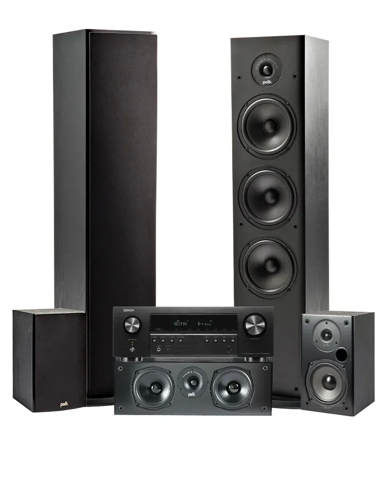 DENON Zestaw Denon AVR-S670H + Polk Audio T50/T15/T30 — Kino domowe 5.0 z Bluetooth i HEOS
