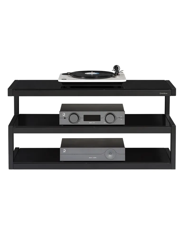 NORSTONE Norstone Esse AV — Stolik RTV/Hi-Fi 110 cm, 3 półki, nośność 80/50 kg