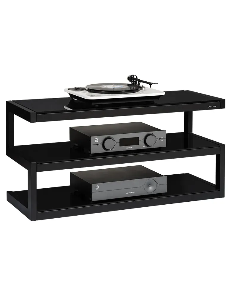 NORSTONE Norstone Esse AV — Stolik RTV/Hi-Fi 110 cm, 3 półki, nośność 80/50 kg