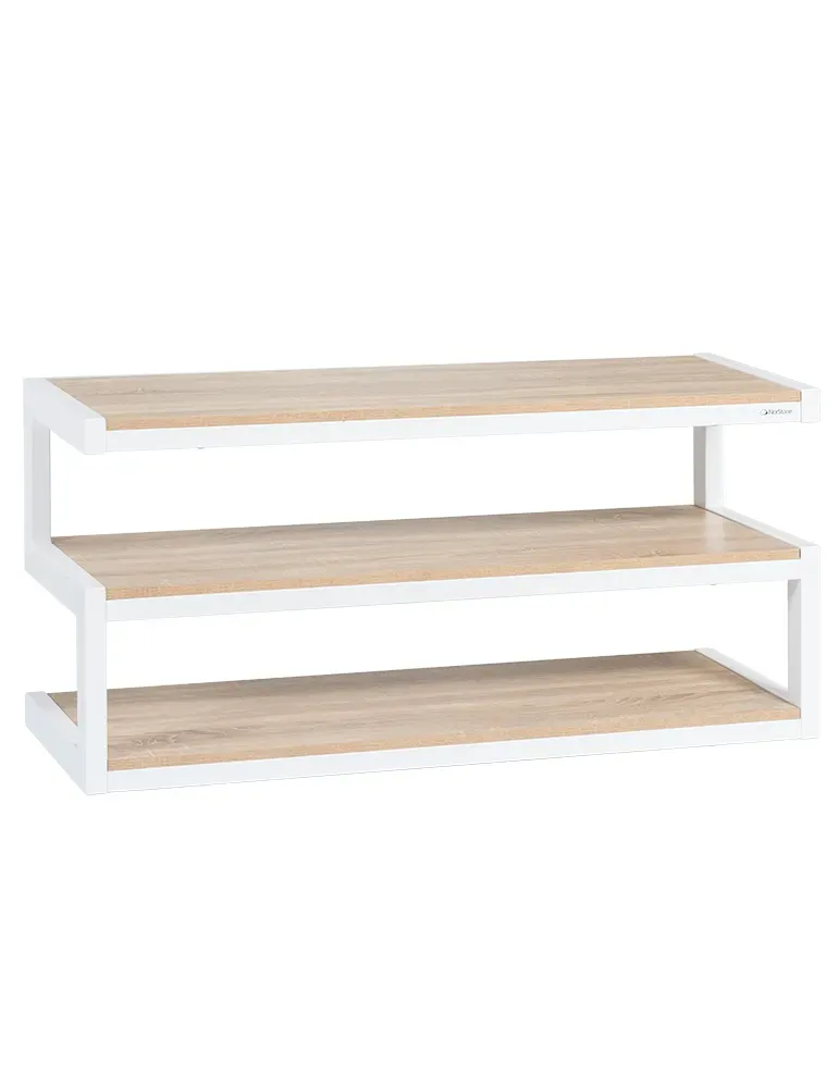 NORSTONE Norstone Esse AV — Stolik RTV/Hi-Fi 110 cm, 3 półki, nośność 80/50 kg
