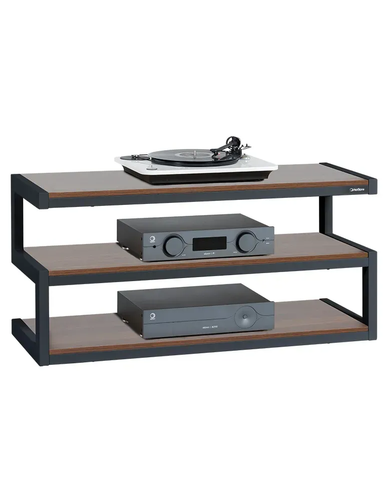NORSTONE Norstone Esse AV — Stolik RTV/Hi-Fi 110 cm, 3 półki, nośność 80/50 kg