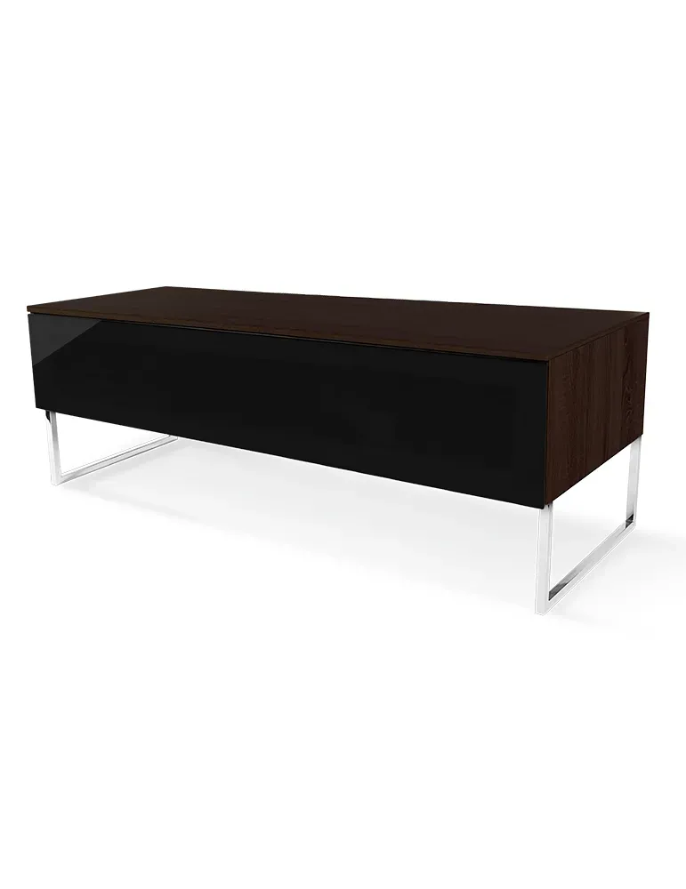 NORSTONE Norstone Khalm AV 140 cm — Modułowy stolik RTV/TV z półką IR, dąb