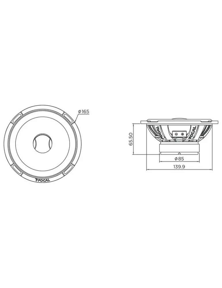 FOCAL CAR Focal Car PC 165 LE — Głośniki coaxialne 16,5 cm do samochodu