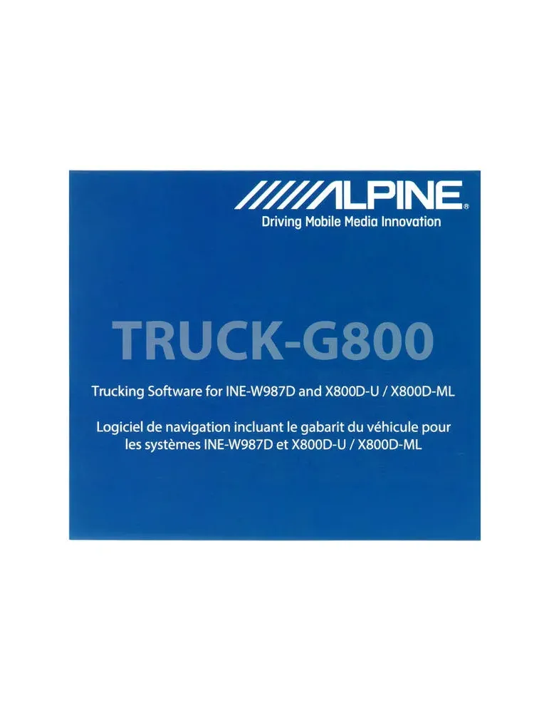 ALPINE Alpine TRUCK-G800 — Oprogramowanie nawigacyjne dla ciężarówek X800D
