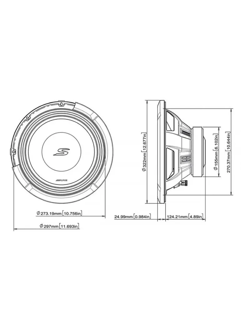 ALPINE Alpine S2-W12D4 — Subwoofer 12" dwucewkowy 4 Ω