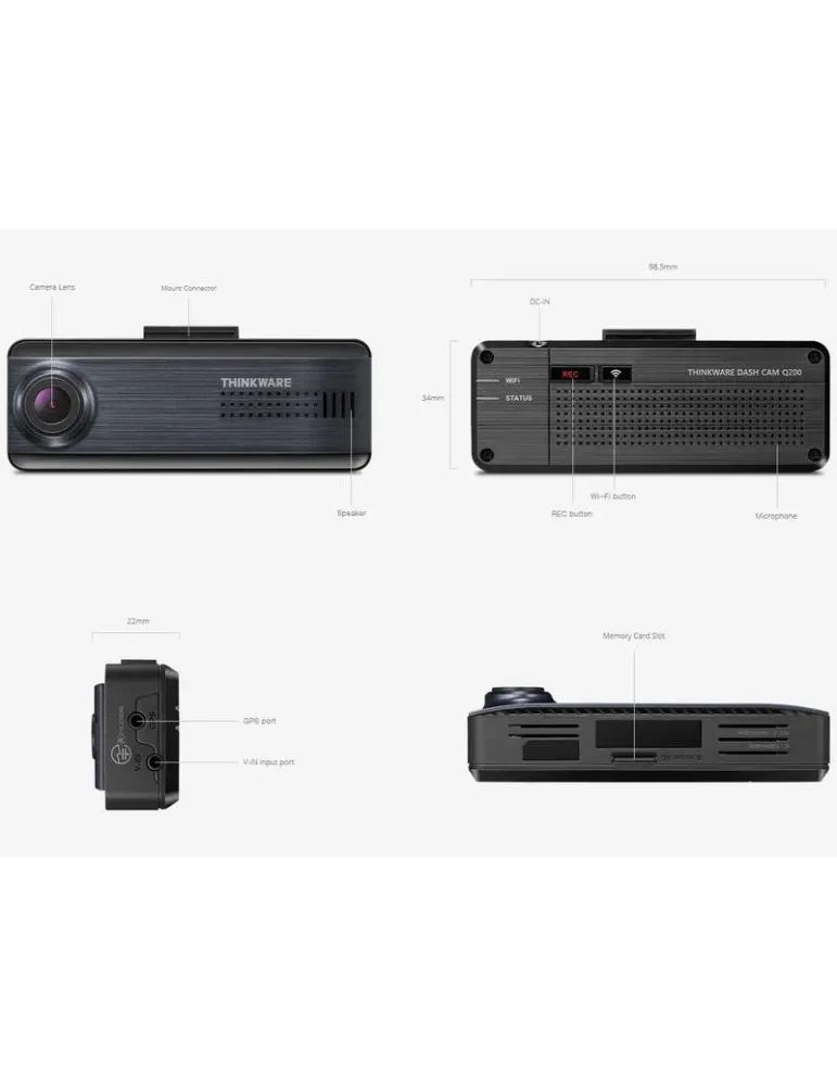 THINKWARE Thinkware Q200 2CH — Kamera samochodowa z Bluetooth i ADAS
