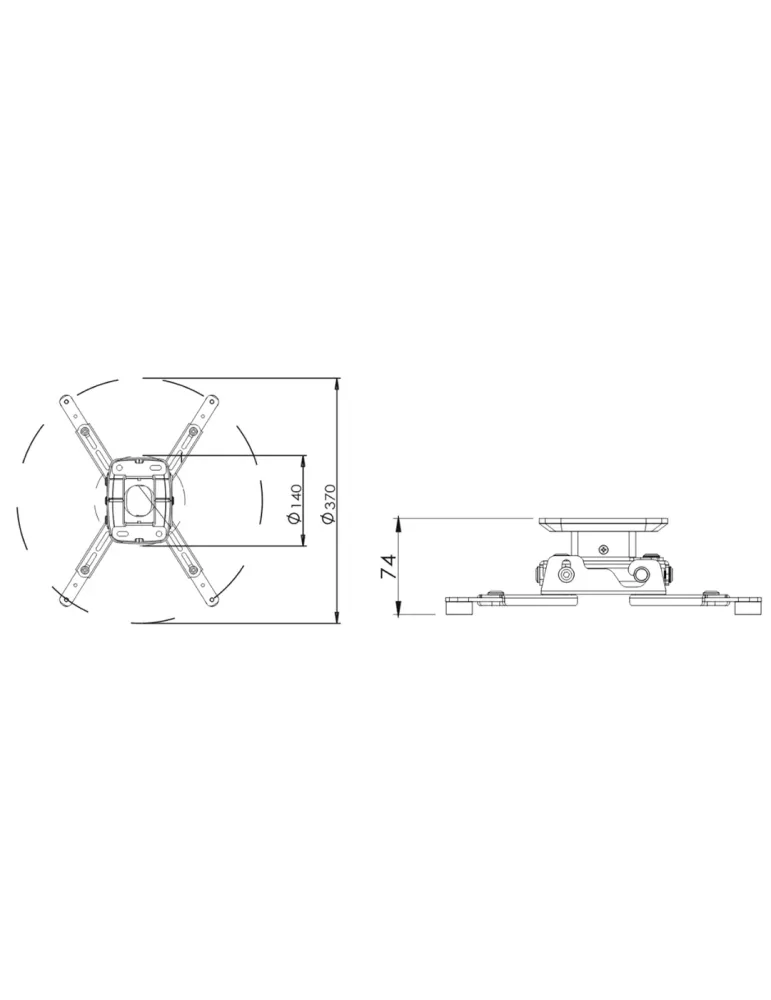 SUPREMA SCREEN Suprema Screen Spider Elegant 8 — Uchwyt sufitowy do projektora, biały