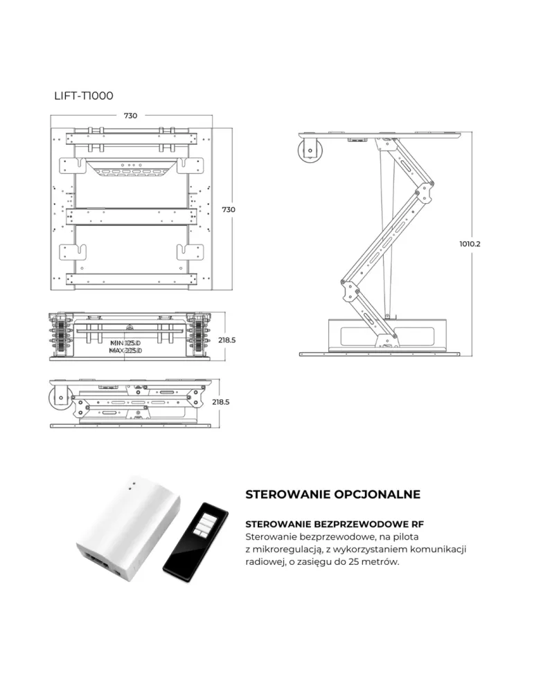 SUPREMA SCREEN Suprema Screen LIFT-T1000 — Winda sufitowa do projektorów, 40kg, 1000mm