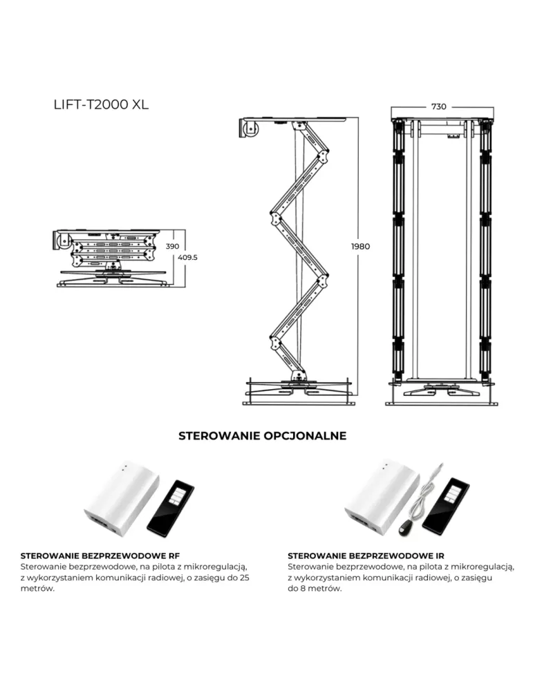 SUPREMA SCREEN Suprema Screen Lift-T2000 XL — Winda sufitowa do projektora 50kg, 2000mm