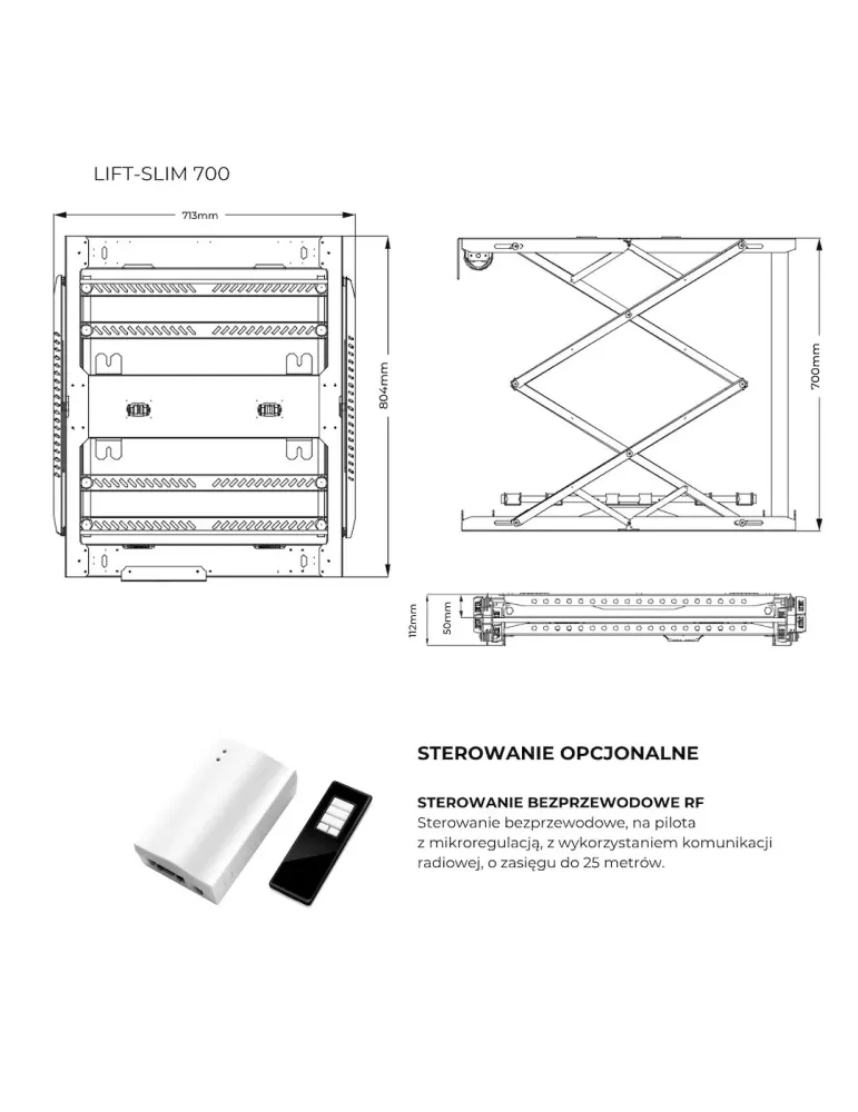 SUPREMA SCREEN Suprema Screen Lift-Slim700 Black — winda sufitowa do projektora 30 kg