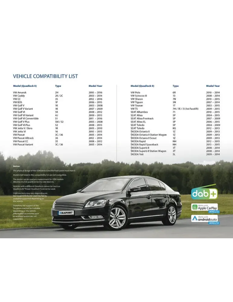 BLAUPUNKT Blaupunkt Wolfsburg 648 DAB — Radio 2DIN 7" z DAB+ i bezprzewodowym CarPlay/Android Auto