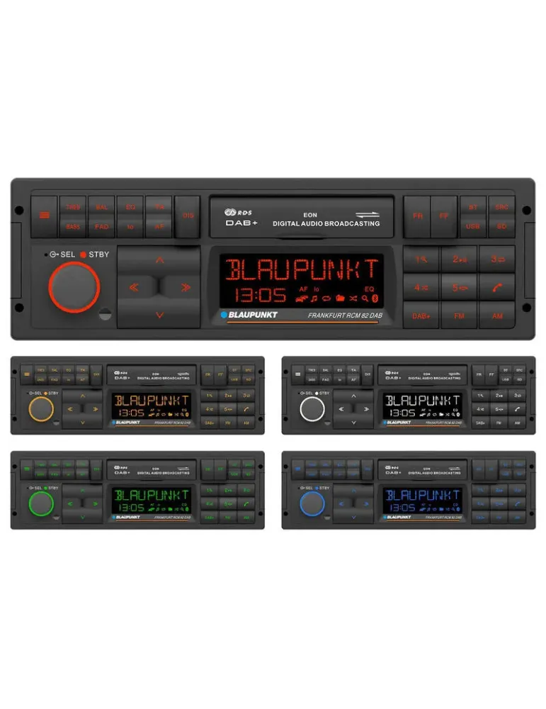 BLAUPUNKT Blaupunkt Frankfurt RCM 82 DAB — Radio samochodowe 1-DIN retro DAB+ z Bluetooth i USB