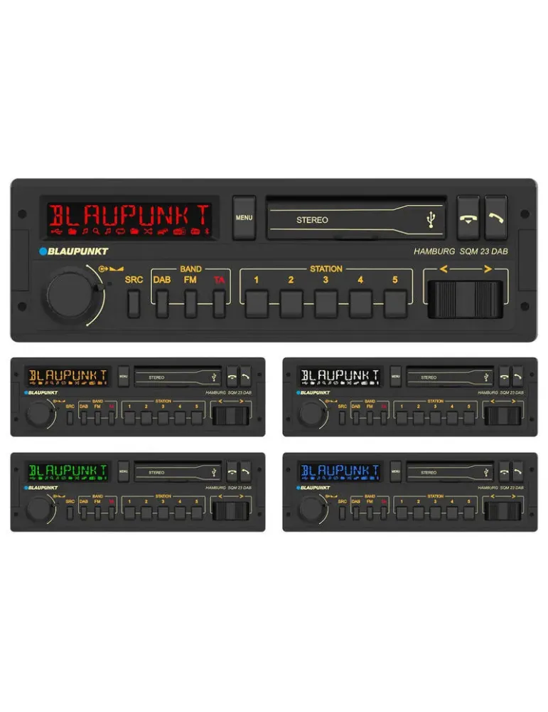 BLAUPUNKT Blaupunkt Hamburg SQM 23 DAB — radio samochodowe 1-DIN retro z DAB+ i Bluetooth