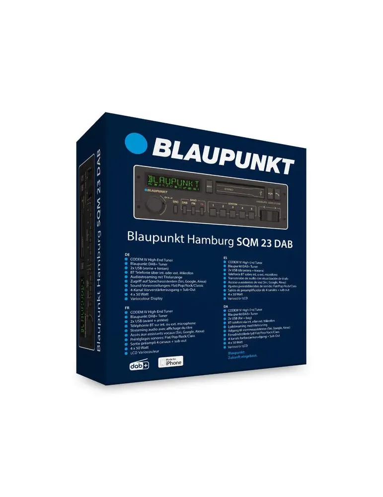 BLAUPUNKT Blaupunkt Hamburg SQM 23 DAB — radio samochodowe 1-DIN retro z DAB+ i Bluetooth