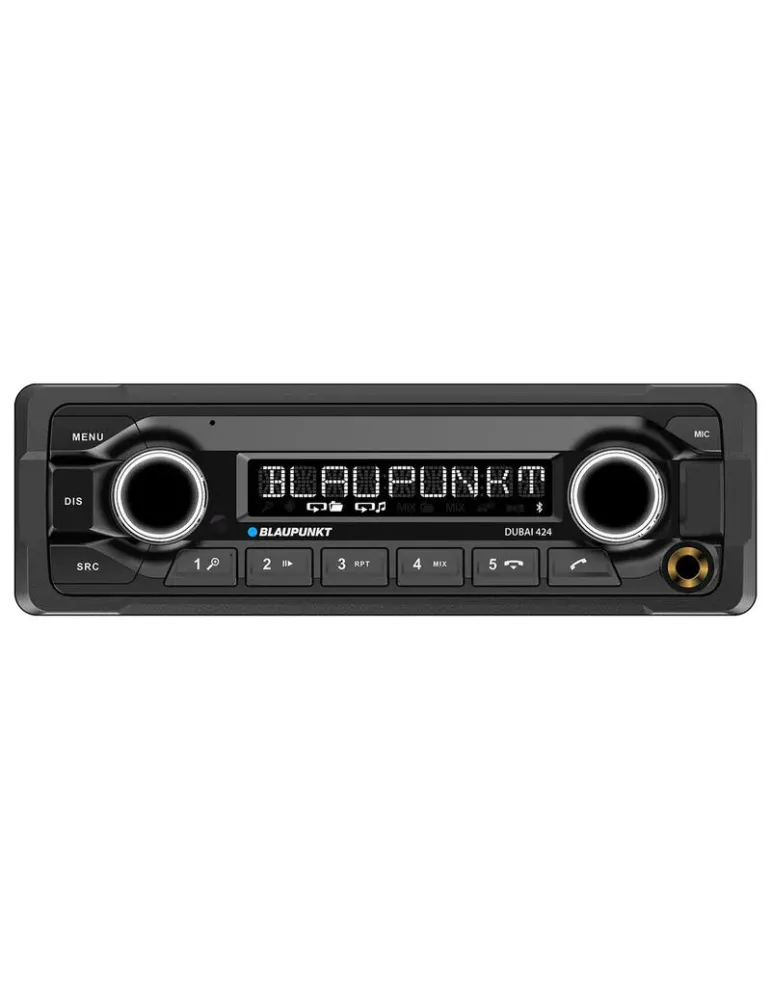 BLAUPUNKT Blaupunkt Dubai 424 — radio samochodowe 24V Bluetooth do ciężarówki z USB i wejściem mikrofonowym