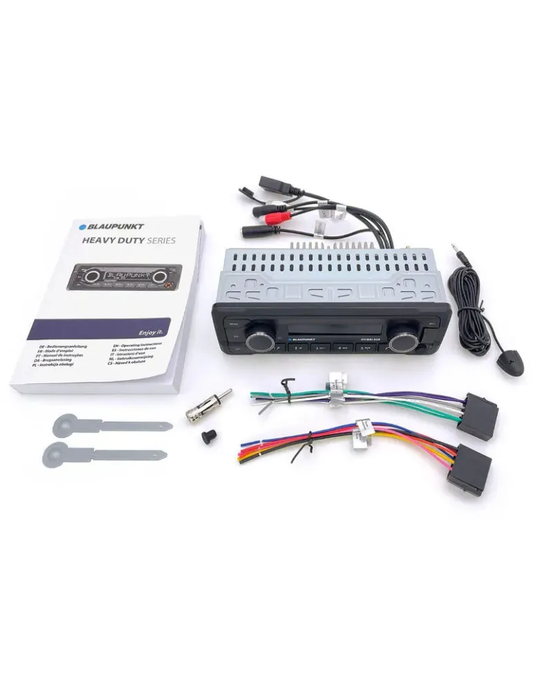 BLAUPUNKT Blaupunkt Dubai 424 — radio samochodowe 24V Bluetooth do ciężarówki z USB i wejściem mikrofonowym