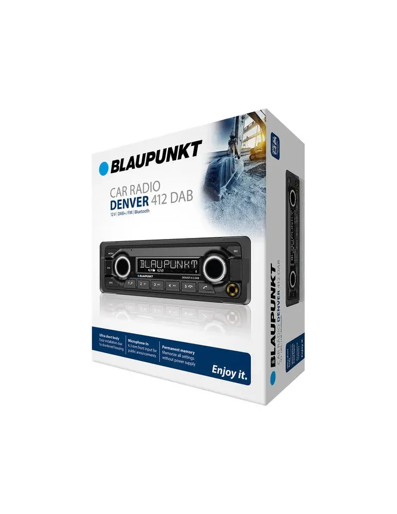 BLAUPUNKT Blaupunkt Denver 412 DAB — Radio samochodowe DAB+ z Bluetooth, 2x USB MP3 i wejściem mikrofonowym