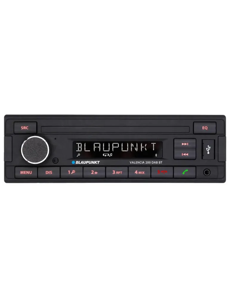 BLAUPUNKT Blaupunkt Valencia 200 DAB BT — Radio samochodowe 1‑DIN DAB+ Bluetooth USB/AUX RDS MP3