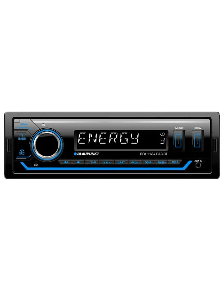 BLAUPUNKT Blaupunkt BPA 1124 DAB BT — Radio samochodowe 1-DIN DAB+ z Bluetooth, USB i RDS