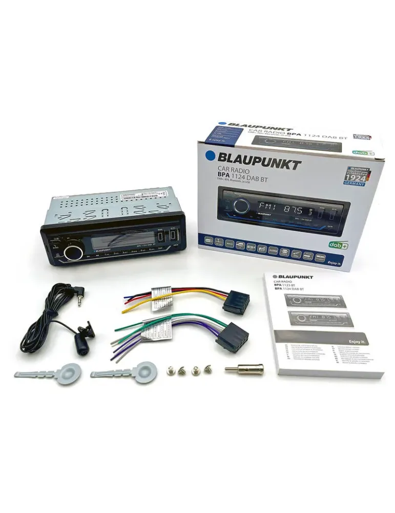 BLAUPUNKT Blaupunkt BPA 1124 DAB BT — Radio samochodowe 1-DIN DAB+ z Bluetooth, USB i RDS