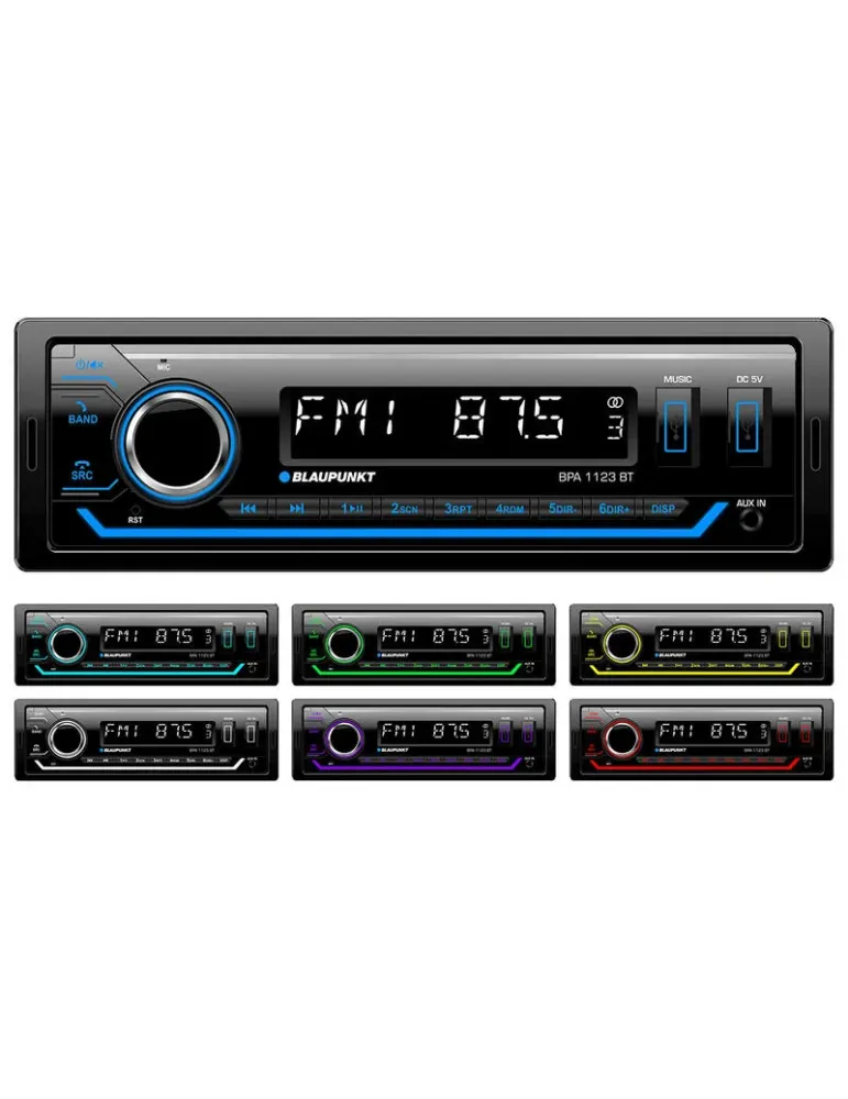 BLAUPUNKT Blaupunkt BPA 1123 BT — Radio samochodowe 1DIN Bluetooth USB MP3 RDS FM/AM