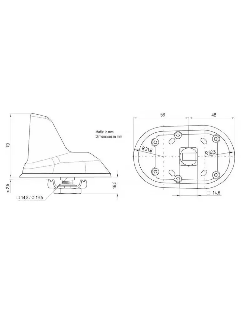 BLAUPUNKT Blaupunkt Shark DAB-A-GPS-a — Aktywna antena dachowa AM/FM DAB+ GPS 12V phantom 16,5 mm