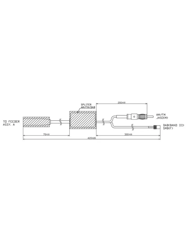BLAUPUNKT Blaupunkt Club T48 DAB — Antena dachowa DAB+ FM/AM z rozgałęźnikiem DIN/SMB