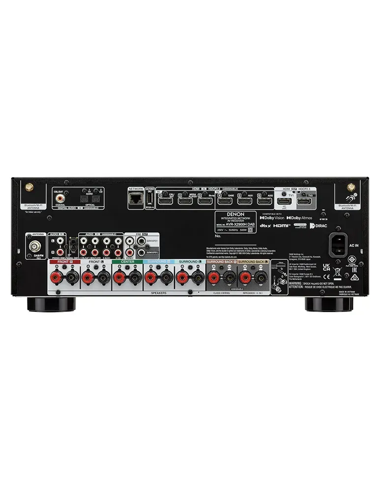 DENON Denon AVR-X2900H DAB — amplituner AV 7.2, Dolby Atmos, 8K