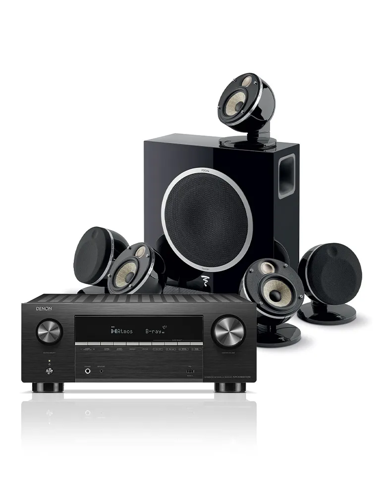 DENON Zestaw kina domowego: Denon AVR-X2900H DAB + Focal Dome Flax 5.1 Sub Air