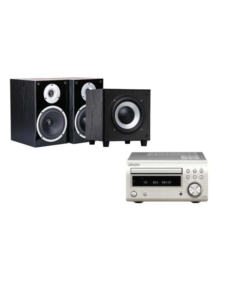 DENON Denon RCD-M41 — Zestaw stereo z kolumnami Raptor 3 i SUB-9