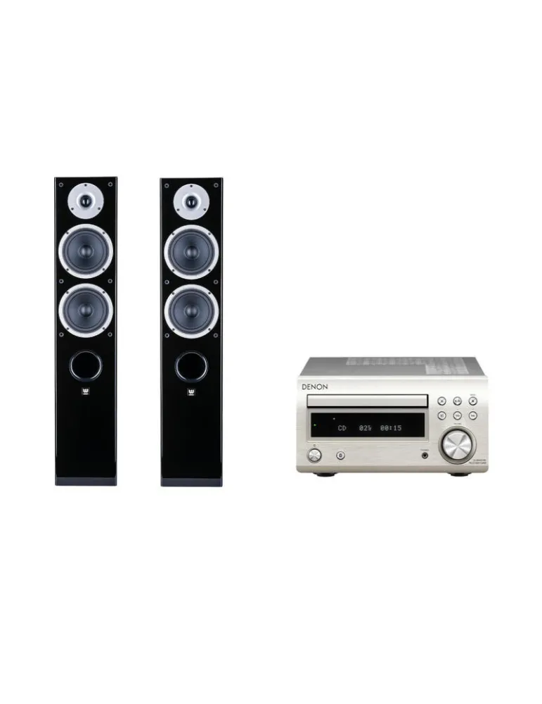 DENON Denon RCD-M41 + RAPTOR 5 — Zestaw stereo Hi-Fi z Bluetooth i CD