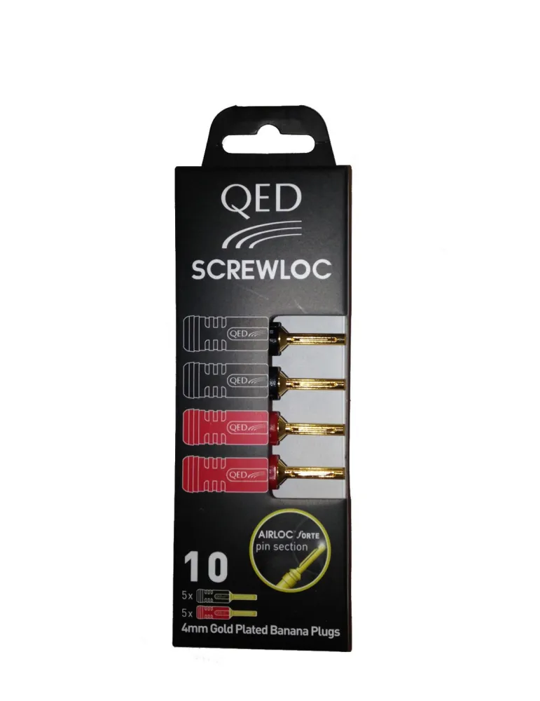 QED QED QE1885 — Profesjonalne złącza głośnikowe 4mm, wtyki bananowe (10 szt.)