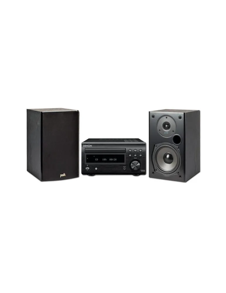 DENON Denon RCD-M41 + Polk Audio T15 — Zestaw stereo Hi-Fi z Bluetooth