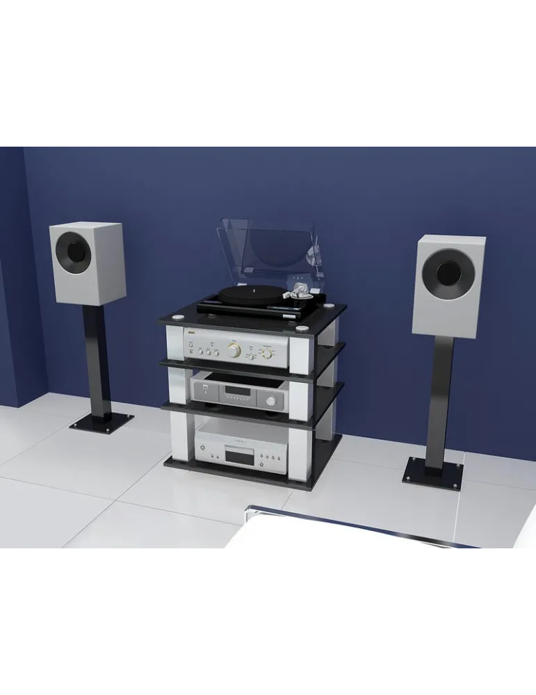 NORSTONE Norstone Square Hi-Fi 690 mm — Stolik audio stalowy, kompaktowy design