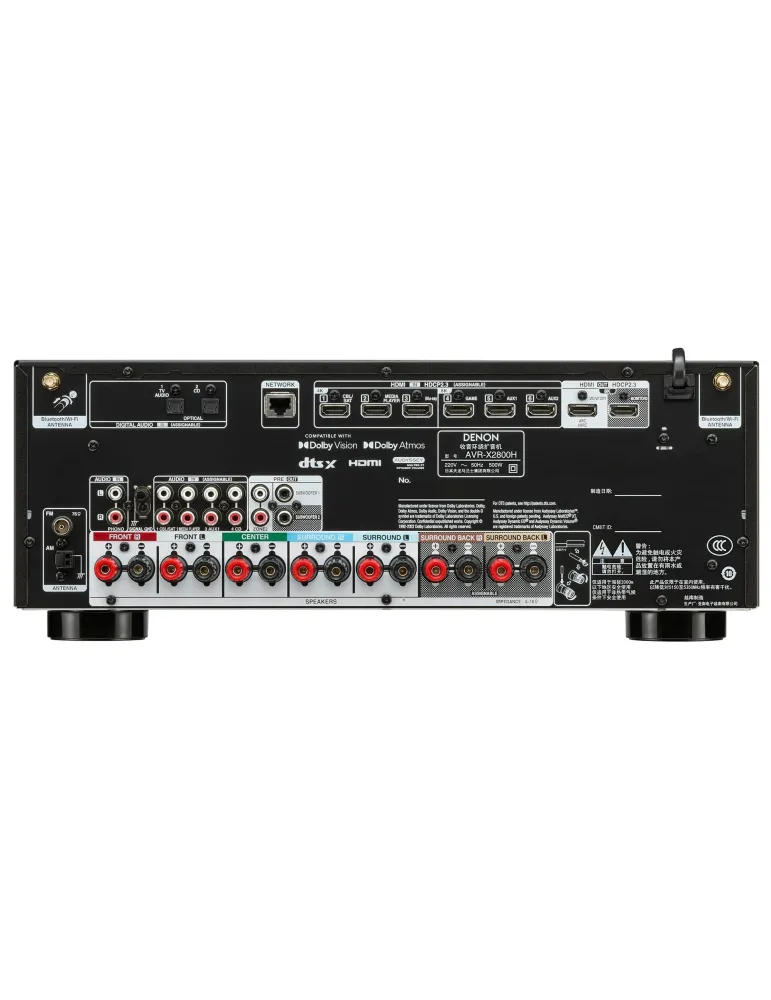 DENON Zestaw kina domowego Denon AVR-X2800H + Focal Theva N3D/N1/CENTER — Bluetooth, USB, HDMI, Atmos