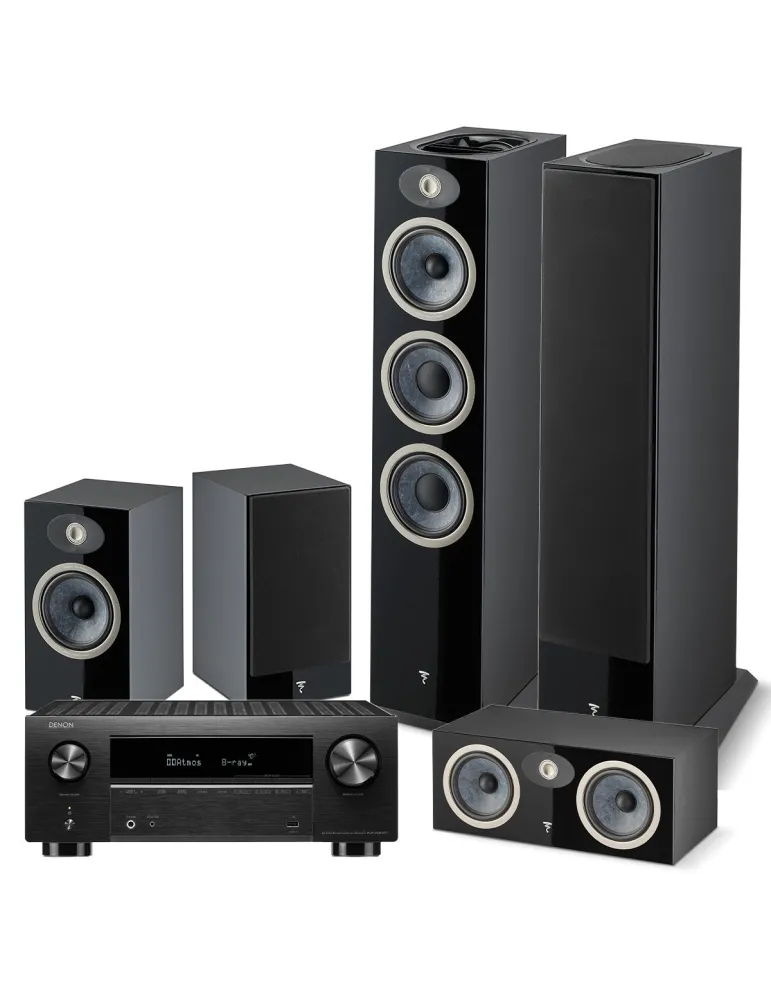 DENON Zestaw kina domowego Denon AVR-X2800H + Focal Theva N3D/N1/CENTER — Bluetooth, USB, HDMI, Atmos