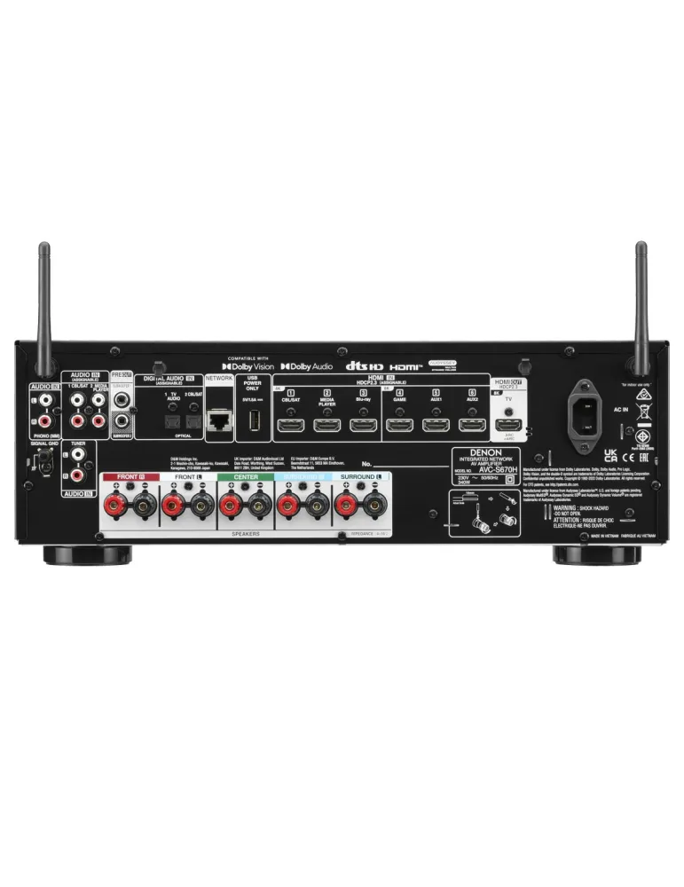 DENON Zestaw Denon AVC-S670H + Wilson EL-4/Vocal EL — Kino domowe 5.0 z Bluetooth