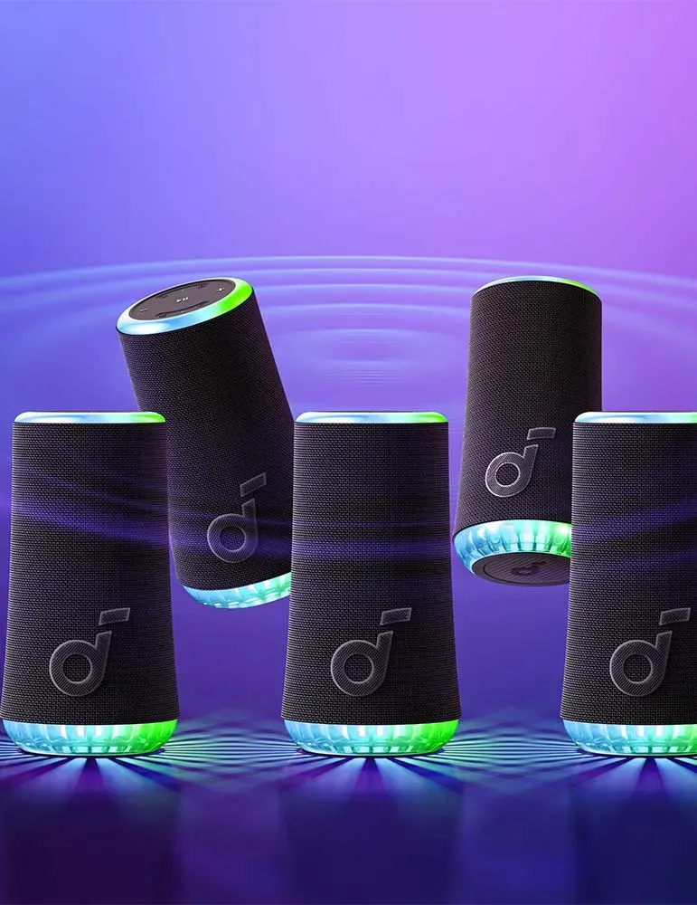 SOUNDCORE Soundcore Glow — Głośniki Bluetooth z efektem świetlnym i wodoodpornością IP67