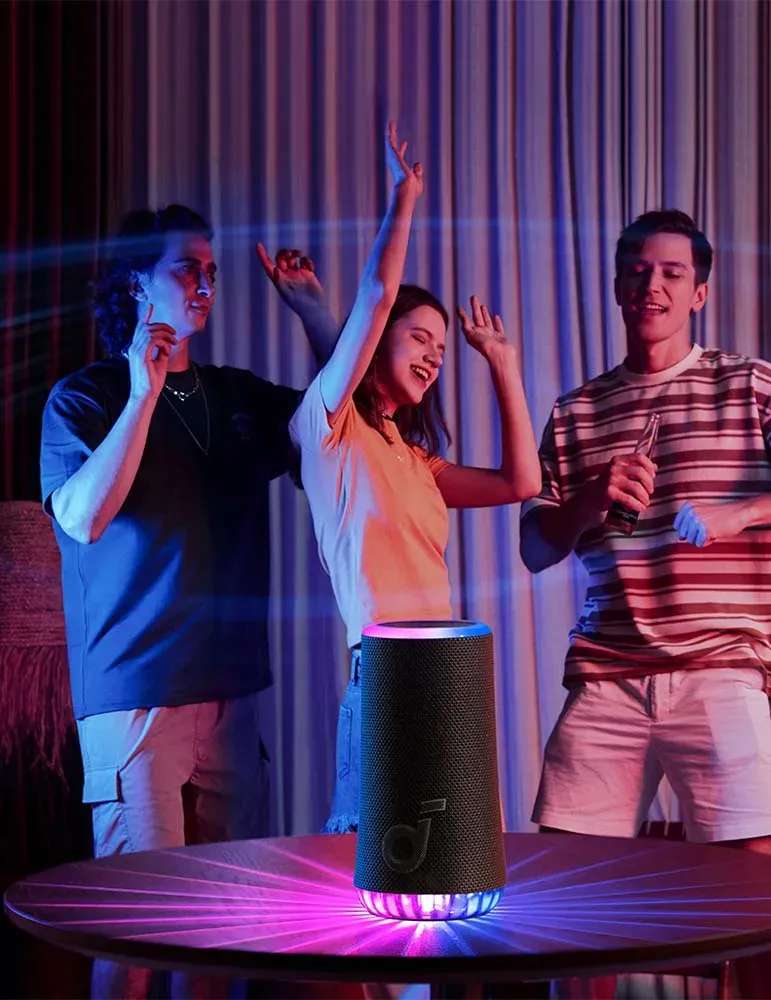 SOUNDCORE Soundcore Glow — Głośniki Bluetooth z efektem świetlnym i wodoodpornością IP67