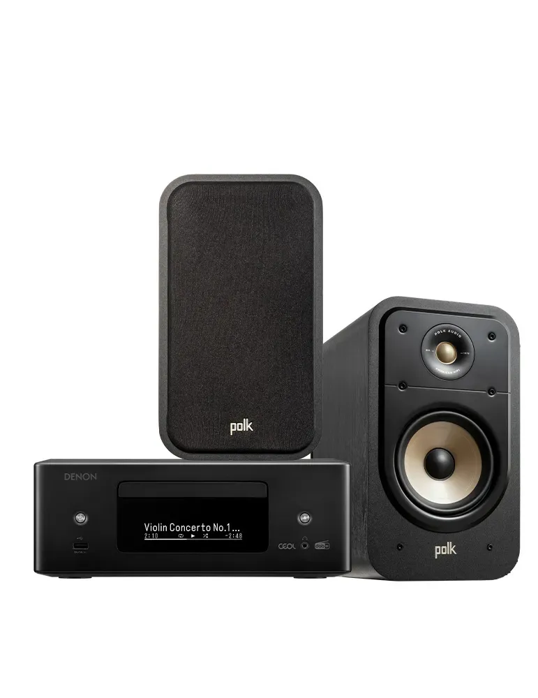 DENON Denon RCD-N12 DAB + Polk Audio ES20 — Zestaw stereo Hi-Fi z Bluetooth i HEOS