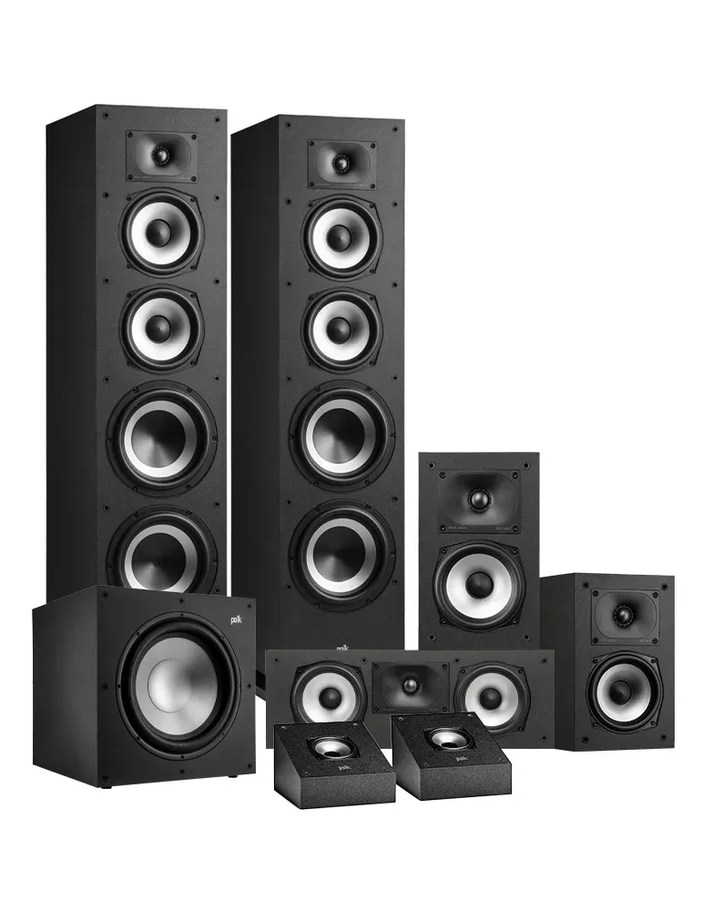 POLK AUDIO Zestaw Polk Audio Monitor XT70/XT15/XT30C/XT90/XT12SUB — Profesjonalne kolumny podłogowe