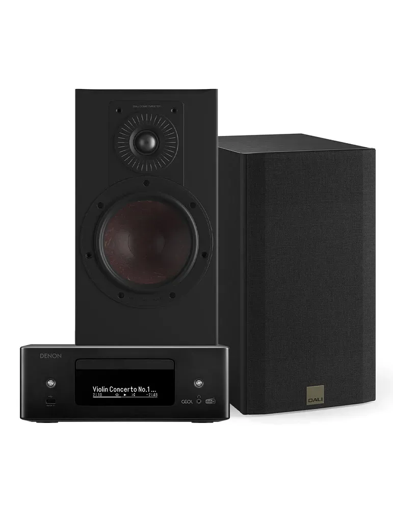 DENON Denon RCD-N12 DAB + Dali Opticon 2 — Zestaw stereo Hi-Fi z Bluetooth
