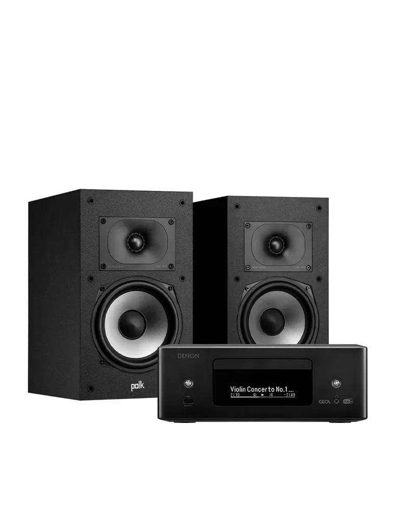 DENON Denon RCD-N12 DAB + Polk Audio XT20 — Zestaw stereo Hi-Fi z Bluetooth i Wi-Fi