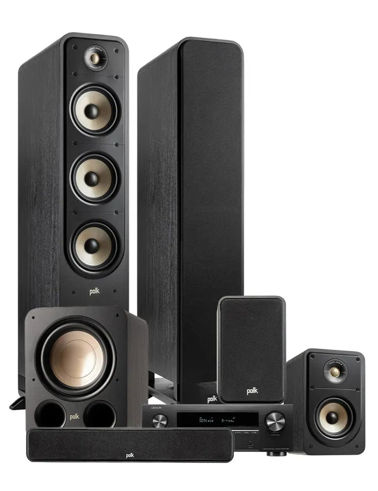 DENON Zestaw kina domowego Denon AVR-X1800H + Polk ES60/ES15/ES35C/ES10SUB — Dolby Atmos, Bluetooth, Wi-Fi