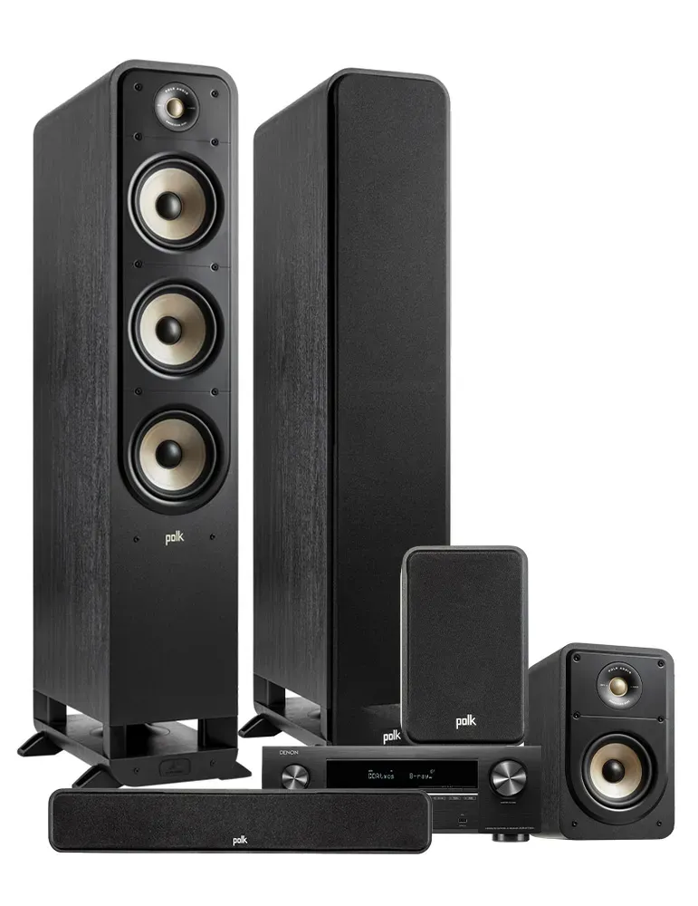 DENON Zestaw Denon AVR-X1800H z Polk Audio ES60/ES15/ES35C — Wysoka jakość dźwięku 5.0